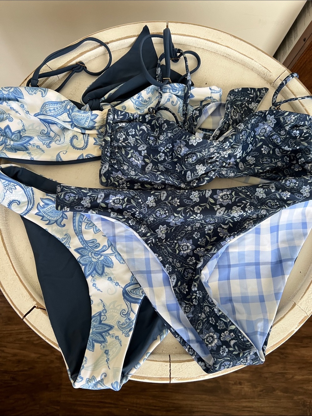aerie Blue Mix Pattern Bikini Set